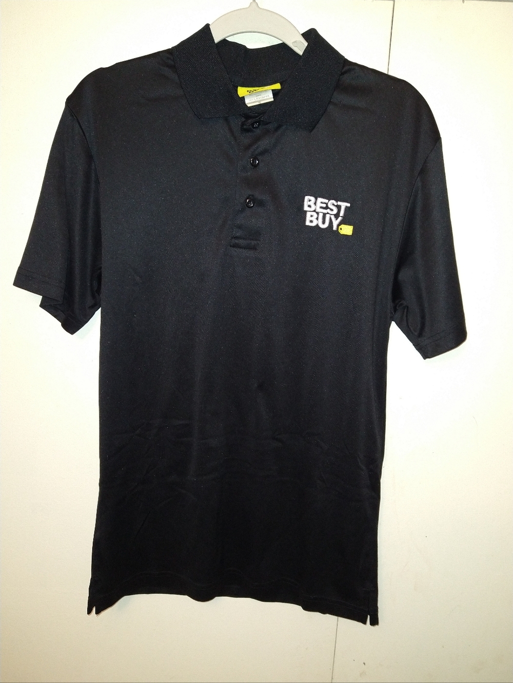 Best Buy Adult Work Black Uniform Short Sleeve Polo Shirt Men's sz Small.